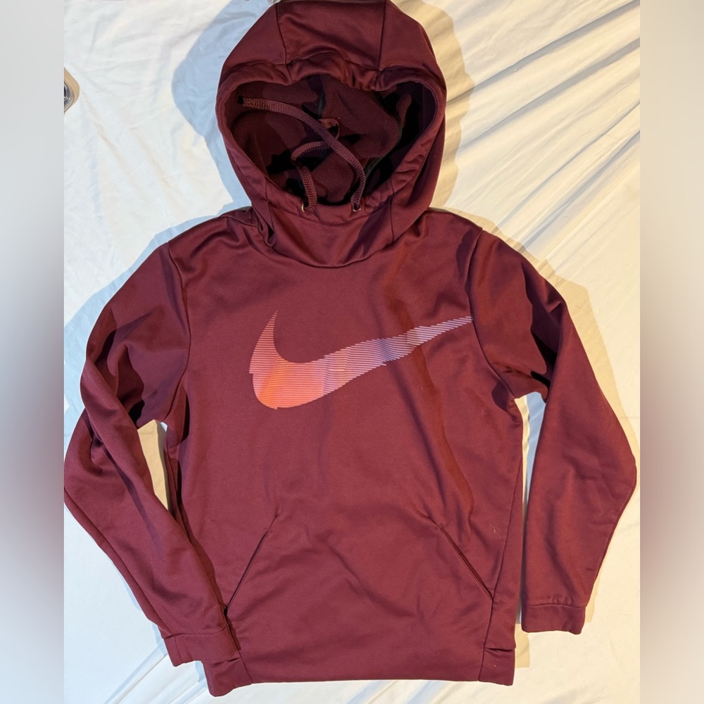 Nike Burgundy Hoodie with Gradient Swoosh